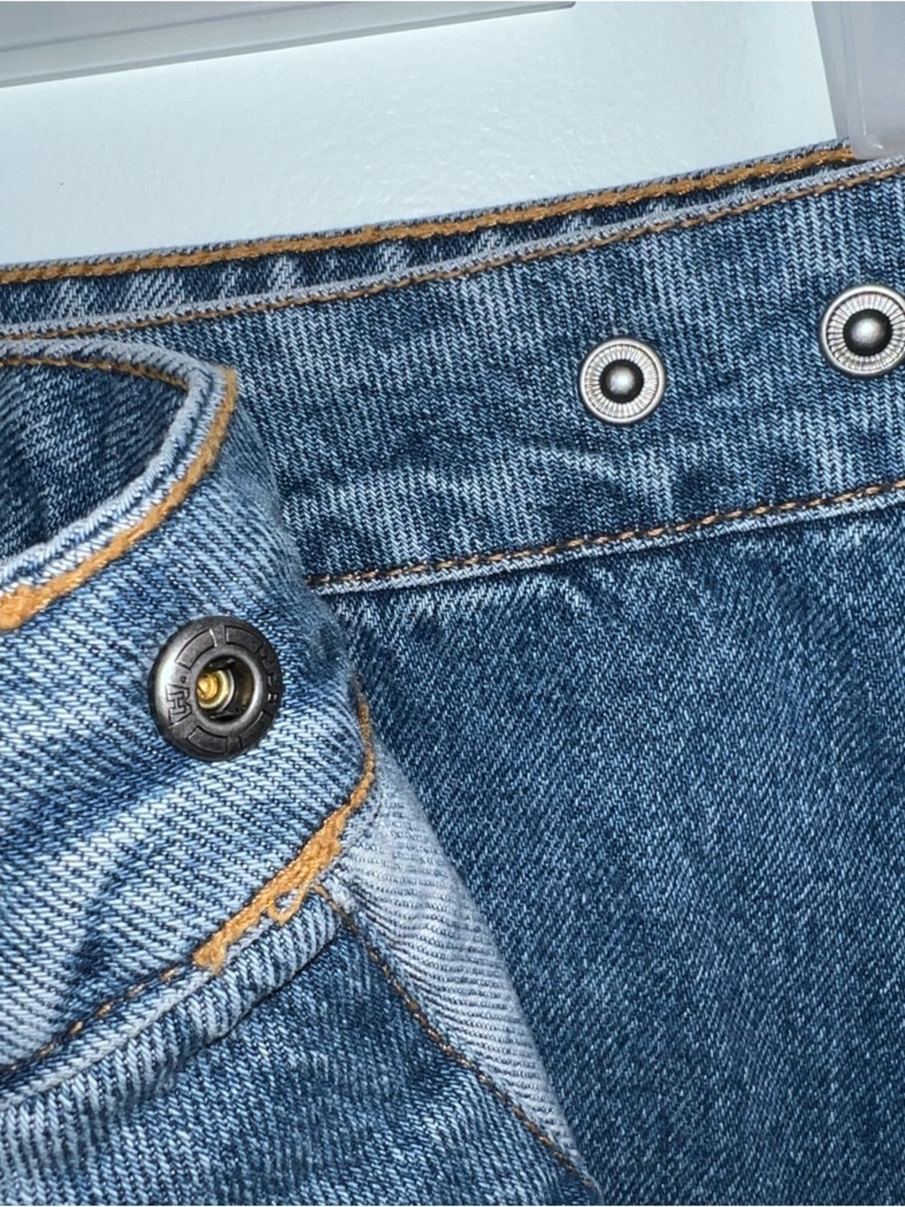 ASOS Blue Denim Wrap Mini Skirt Snap Front Y2K 90’s Casual Size US 4 NWT - Picture 6 of 13